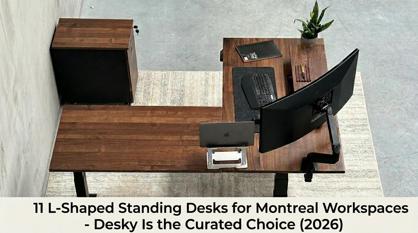 l-shaped standing desk montreal, standing desks montreal, ergonomic workspace montreal, sit-stand desk montreal, modern office furniture montreal, height adjustable desk montreal, workplace optimization montreal, ergonomic office solutions montreal, curated standing desks montreal, best standing desks montreal